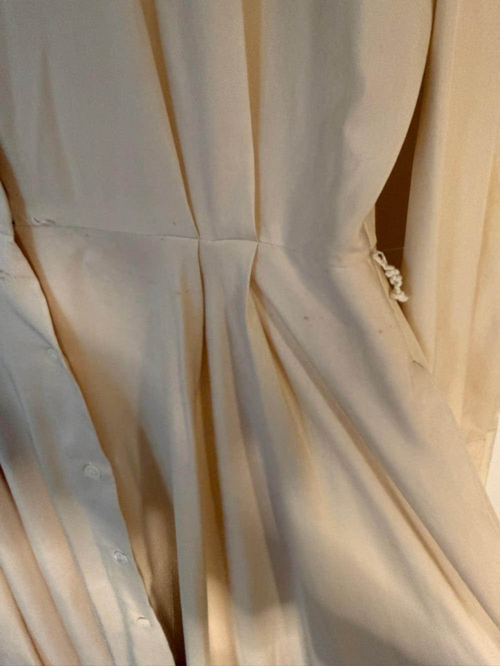 J. Crew 100% Silk Cream Button-Front Maxi Shirt Dress - Picture 3 of 7